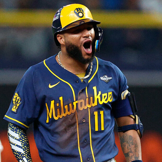 Jackson Chourio lideró a la ofensiva de los Brewers en el Juego 3 de la Serie Mundial 2026. (Foto: Reuters)