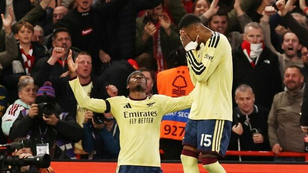 Noni Madueke le dio la victoria al Arsenal en el City Ground (Fotografía: Reuters)